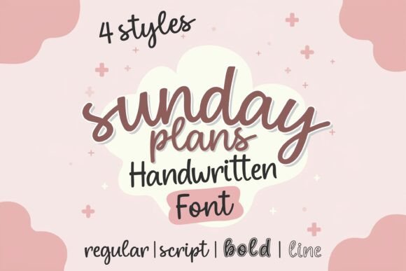 Sunday Plans Bundle: Four Handwritten Styles for Every Design